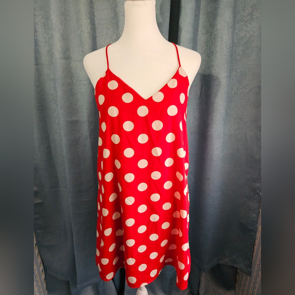 "Style Rack" Red and White Mini Dress with Spaghetti Straps - Size Small - EUC - Picture 1 of 3